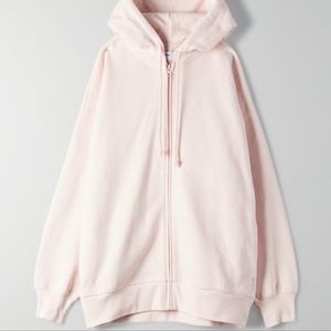 Aritzia TNA Pink Boyfriend Hoodie Zip Up Size 3